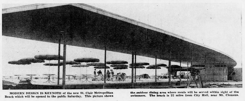 Lake St. Clair Metropark (Metro Beach, Metropolitan Beach) - Aug 19 1950 Article Dining Area